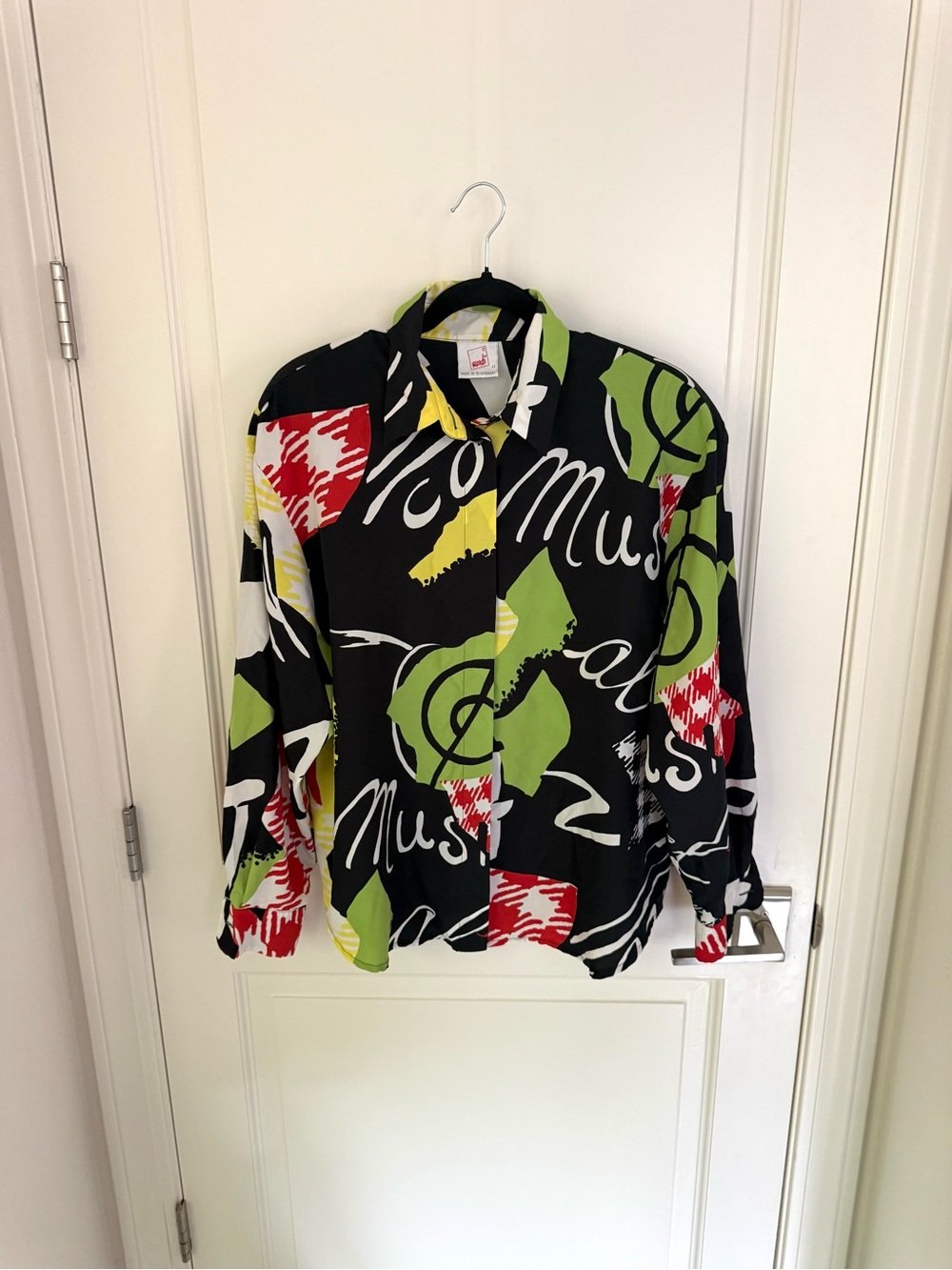 Vintage West Germany Mondi Abstract Print Button Down Long Sleeve Shirt XL EU 42